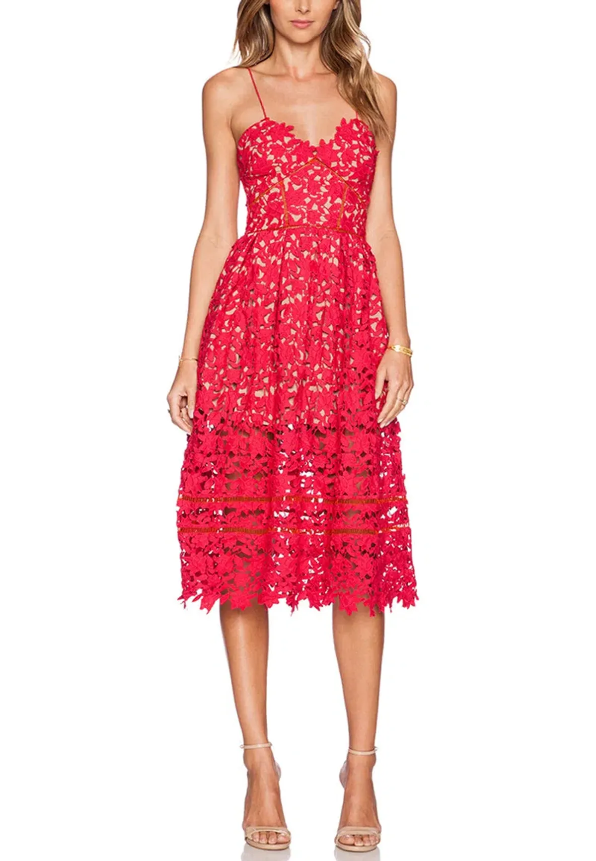 Self Portrait Azaelia Dress Red Size 8 for rent on The Volte - main image