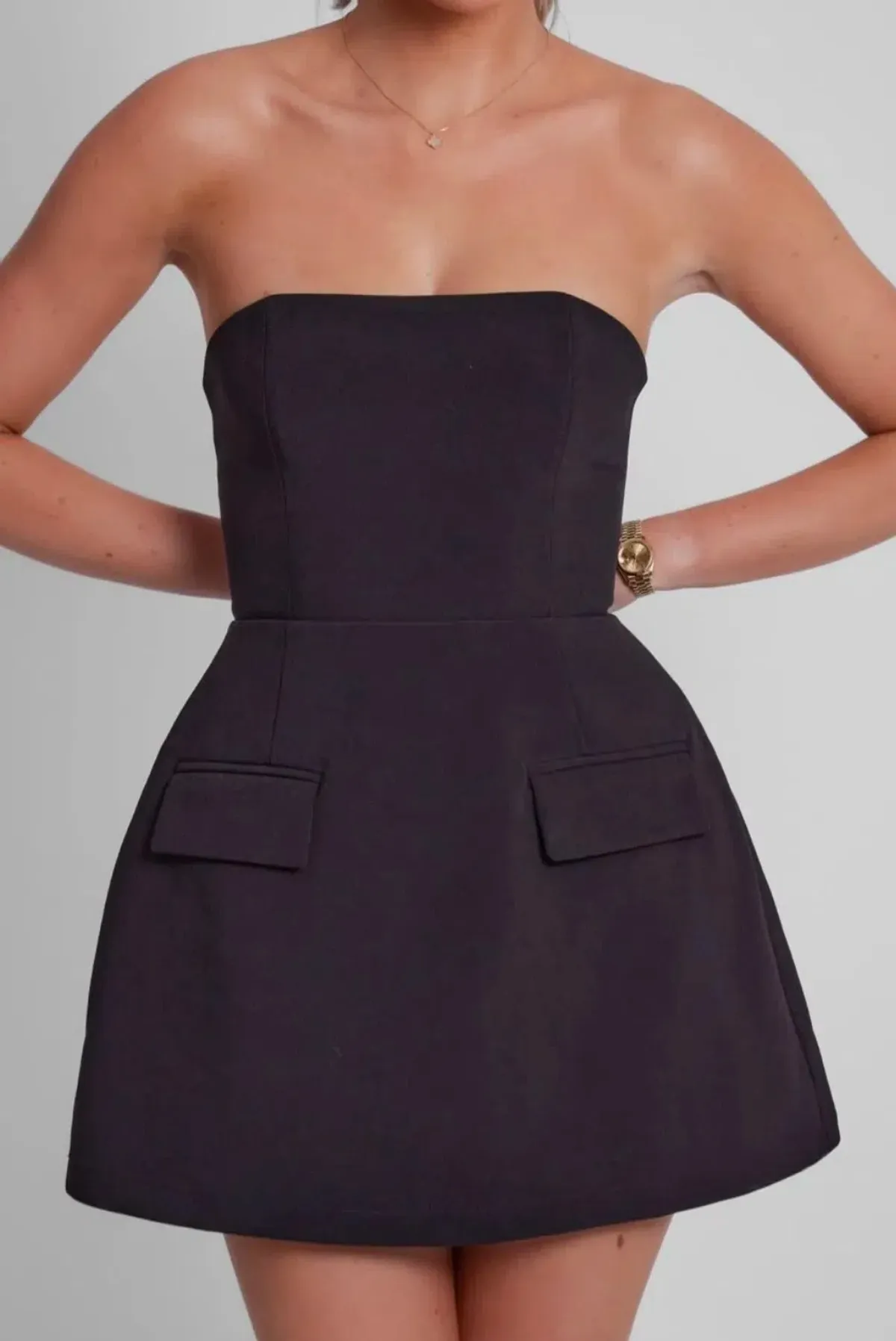 Odd Muse Ultimate Strapless Mini Dress Black Size 6 - Image 4