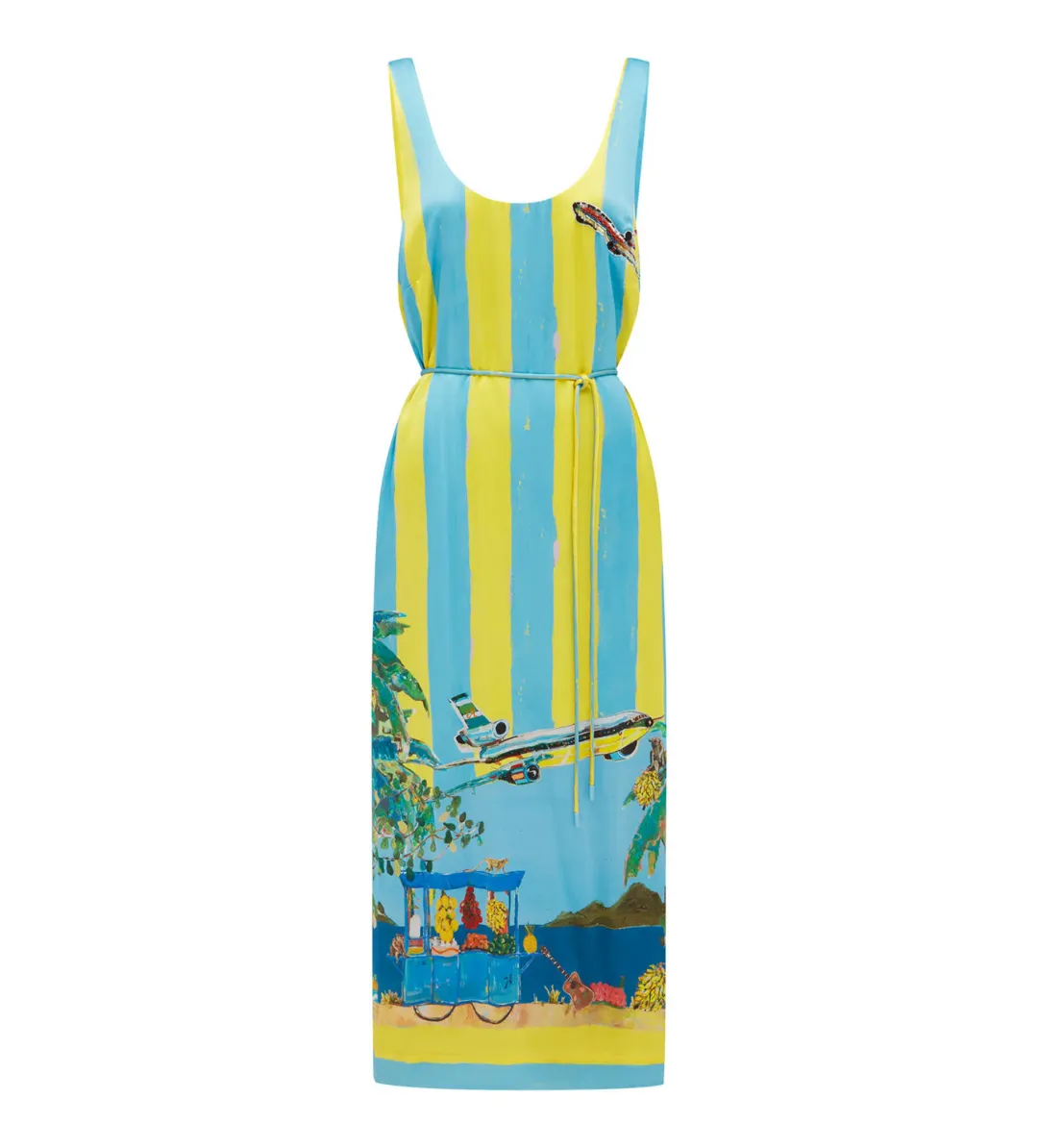 Alemais All Aboard Sleeveless Midi Dress Multi Size 8 for rent on The Volte - main image