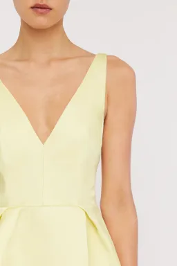 Scanlan Theodore Satin Mini Dress Yellow Size AU 6 for rent on The Volte - image 3