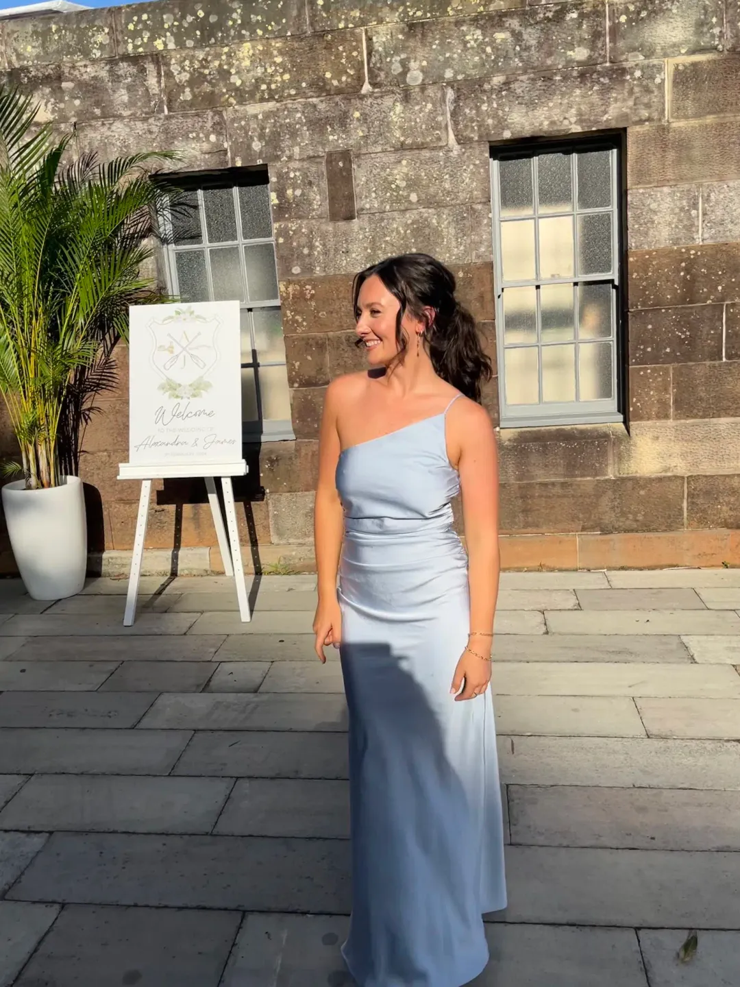 Bec & Bridge Eternity Asym Maxi Dress Dusty Blue Size 8 for rent on The Volte - main image