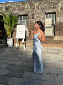 Bec & Bridge Eternity Asym Maxi Dress Dusty Blue Size 8 for rent on The Volte - image 3