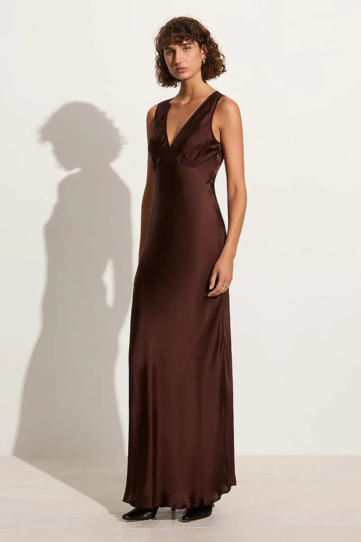 Faithfull the Brand Barossa Maxi Dress Dark Truffle Size 8 - Image 1