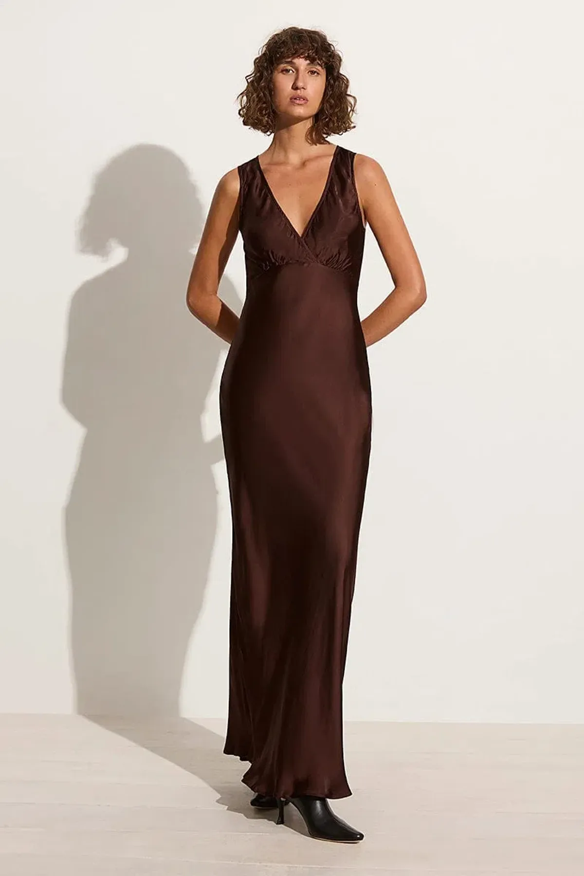 Faithfull the Brand Barossa Maxi Dress Dark Truffle Size 8 - Image 2
