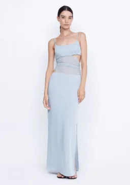 Bec & Bridge Mari Lou Asym Maxi Dress Dove Blue Size 8 for rent on The Volte - image 1