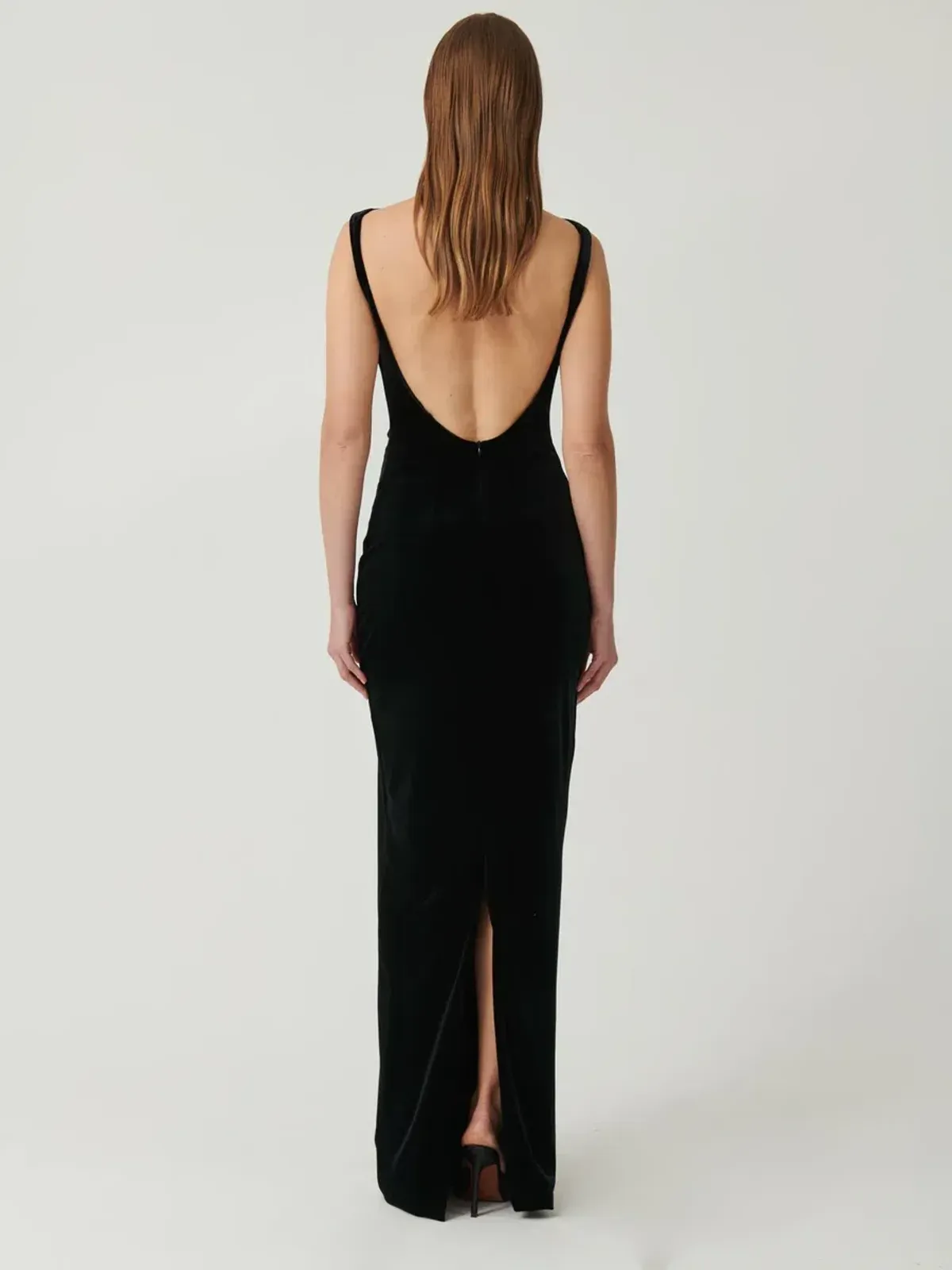 Effie Kats Verona Gown in Black Velvet Size L / AU 12 - Image 2