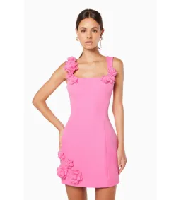 Elliatt Trompe 3D Floral Mini Dress Pink Size S/AU 8 for rent on The Volte - image 2