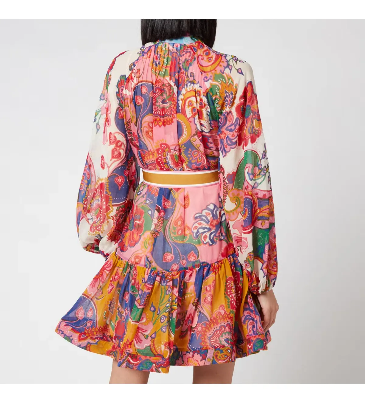 Zimmermann The Lovestruck Georgette Mini Dress in Mixed Paisley Size 1 / AU 10 - Image 4