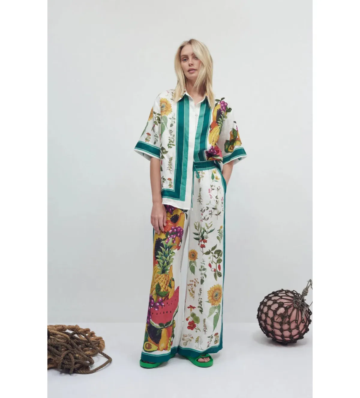 Alemais Frutta Shirt and Pant Set Multi Print Size AU 12 for rent on The Volte - main image