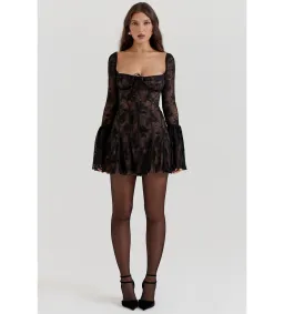 House of CB Analissa Black Lace Corser Mini Dress Size AU 6 for rent on The Volte - image 1