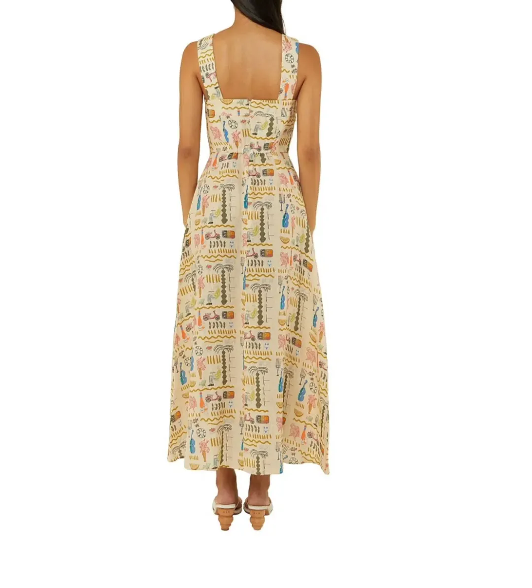 Palm Noosa Rosa Midi Dress in Verano Yellow Size AU 8 for rent on The Volte - main image