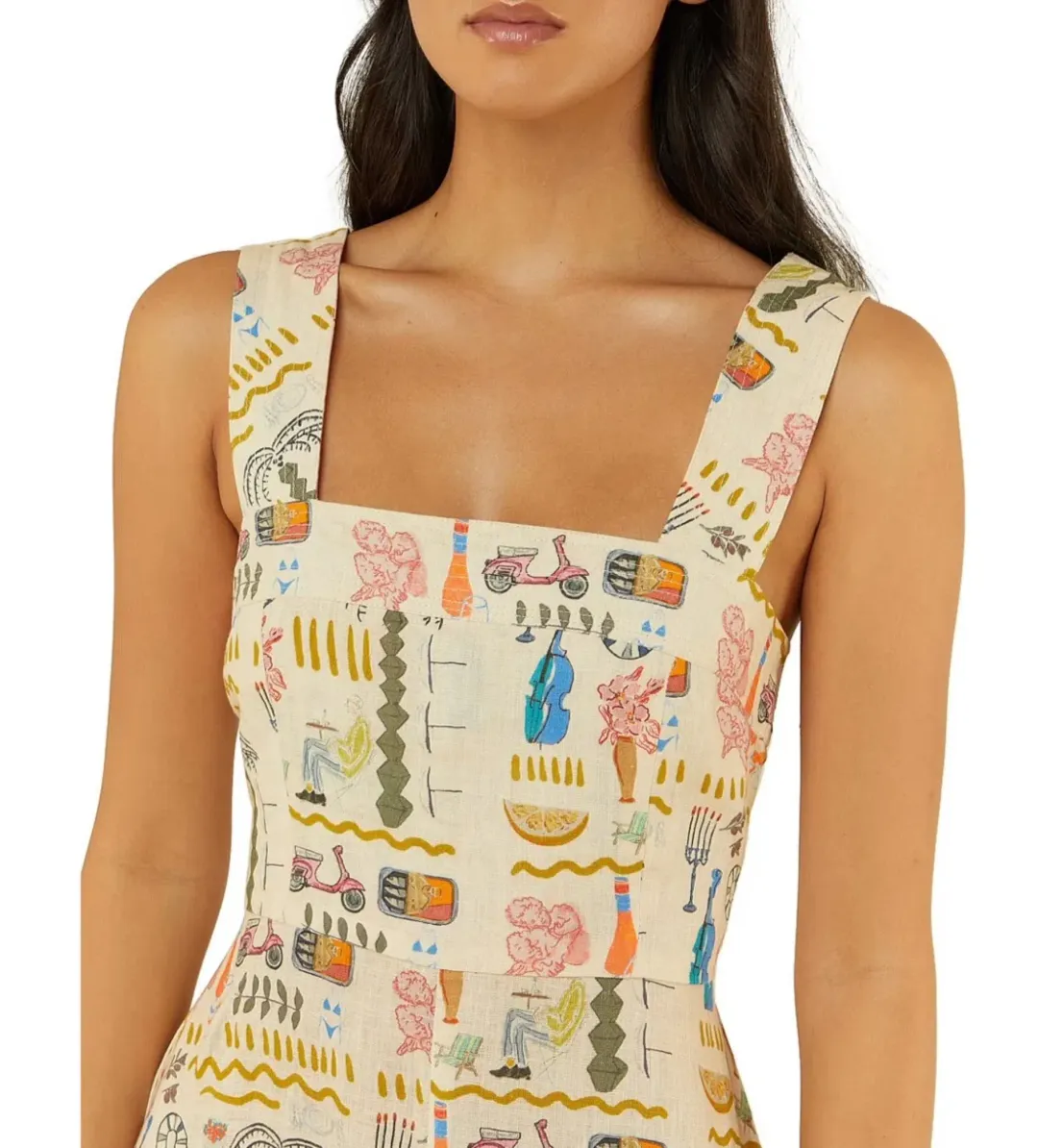 Palm Noosa Rosa Midi Dress in Verano Yellow Size AU 8 for rent on The Volte - main image