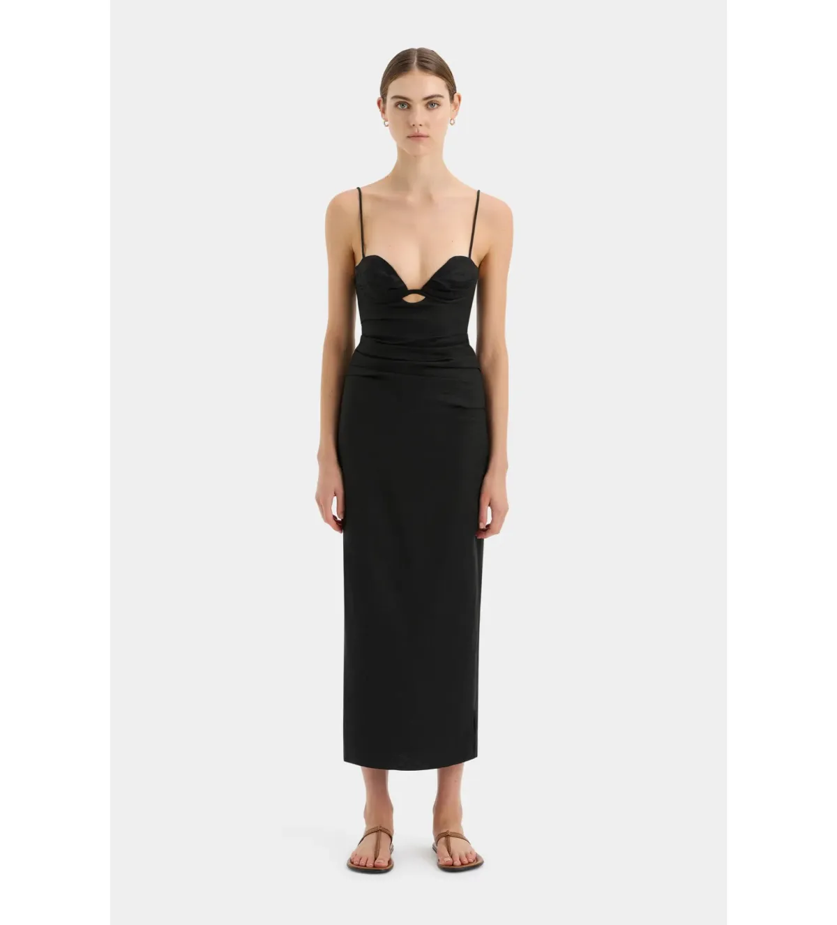 Sir The Label Noemi Balconette Midi Dress Black Size AU 10 - Image 1