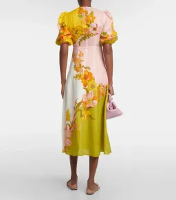 Alemais Silas Linen Midi Dress Floral Print Size 8 for rent on The Volte - image 4
