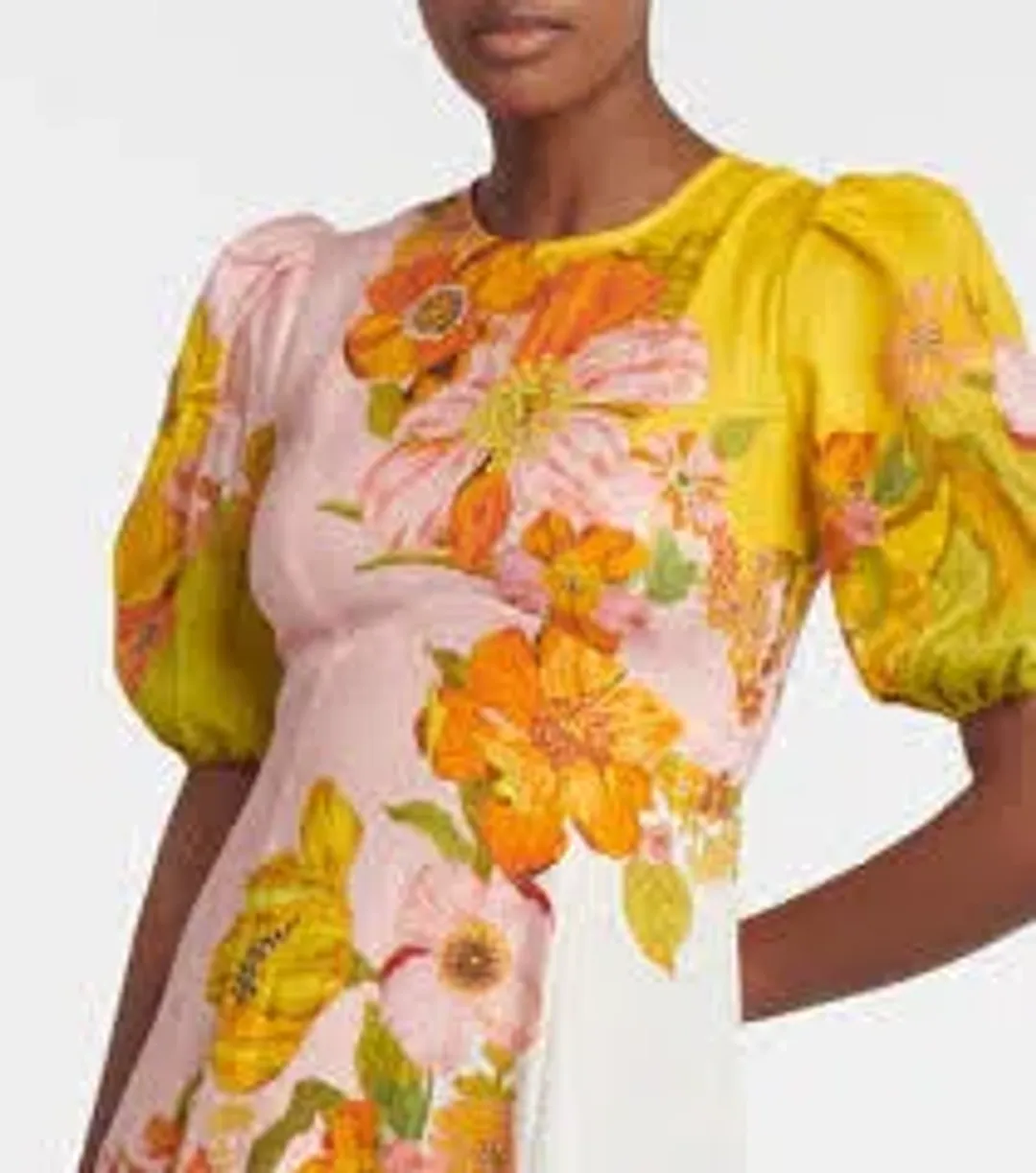 Alemais Silas Linen Midi Dress Floral Print Size 8 for rent on The Volte - main image