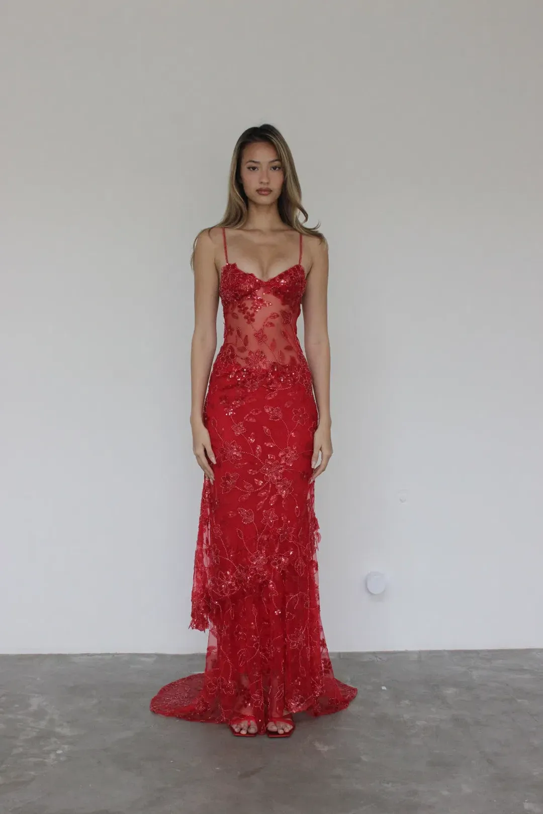 Cha Collective Delilah Maxi Dress Red Size S / AU 8 for rent on The Volte - main image