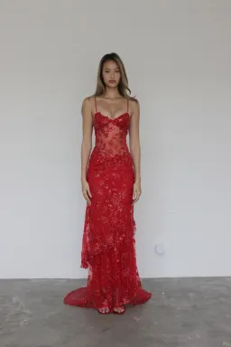 Cha Collective Delilah Maxi Dress Red Size S / AU 8 for rent on The Volte - image 1