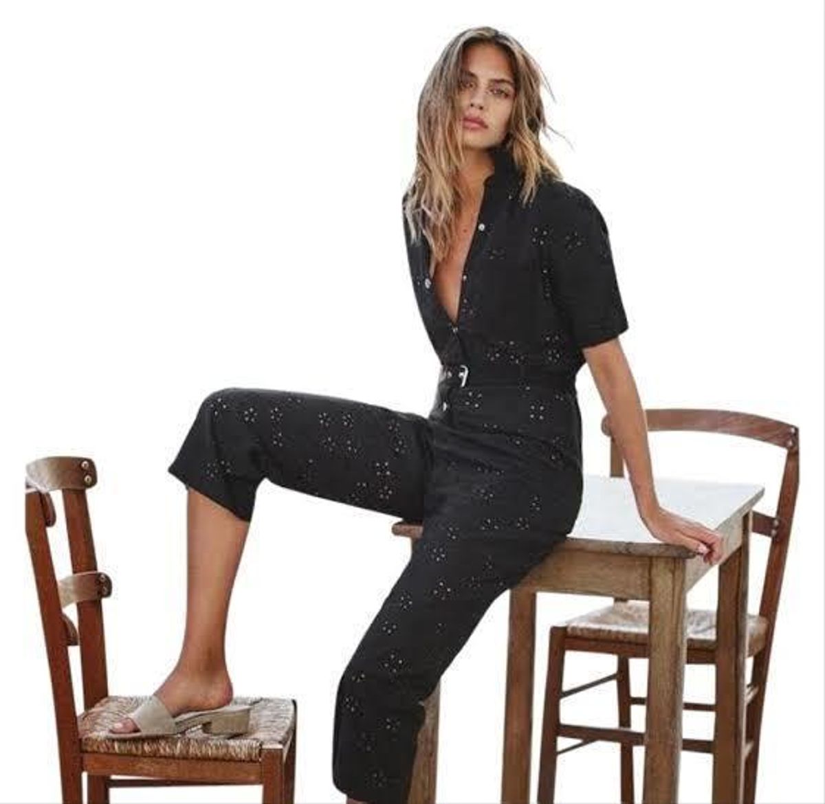 For Love and Lemons Spring Eyelet Jumpsuit size 8 for rent on The Volte - main image