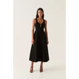 Aje Sylvette Knit Midi Dress Black Size S / AU 8 for rent on The Volte - image 1
