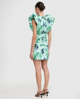 Acler Denare Mini Dress Juniper Hibiscus Size 10 for rent on The Volte - image 3