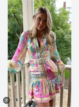 Rebecca Vallance Le Mur Rose Mini Dress Multi Size 8 for rent on The Volte - image 4