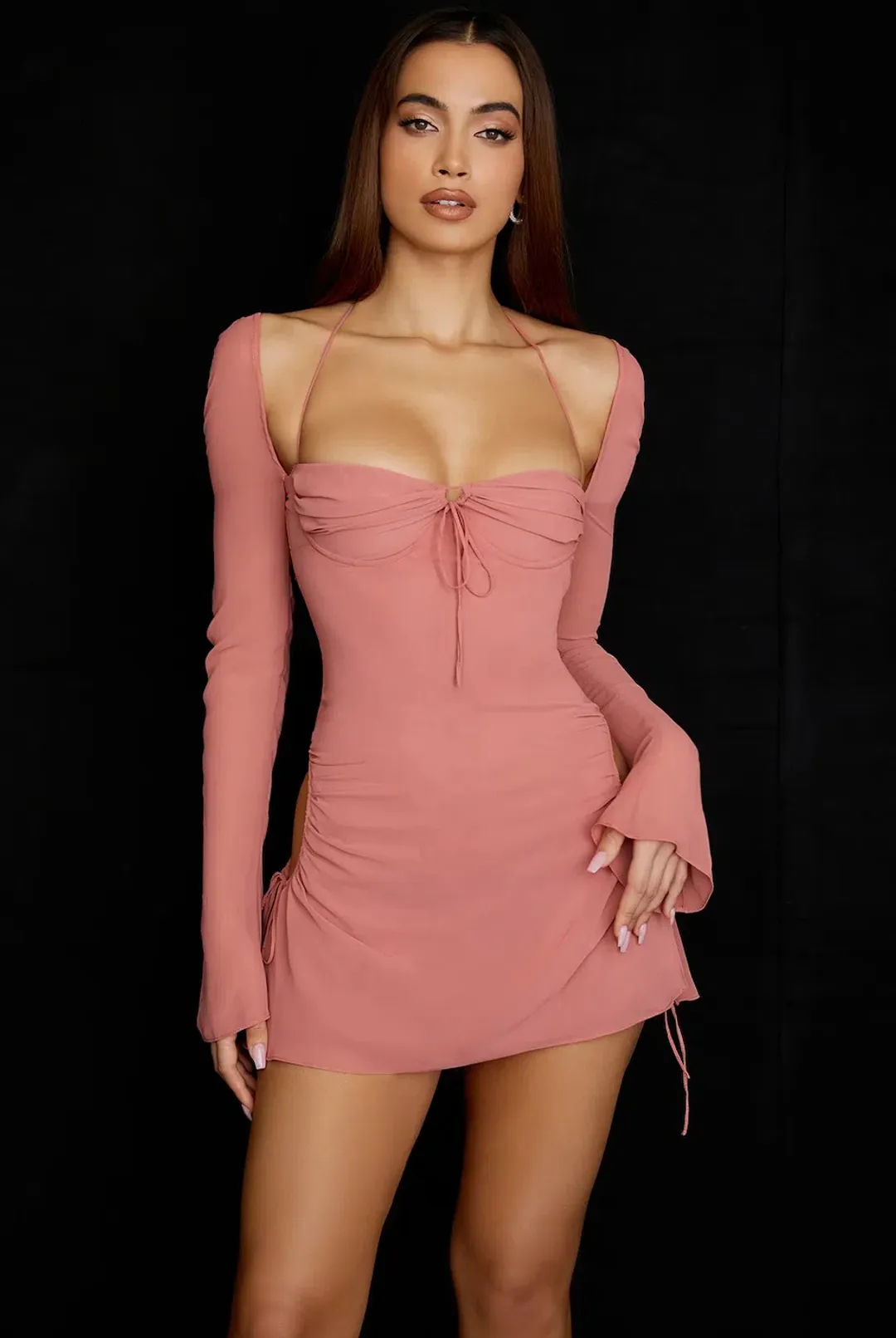 House Of CB Baby Cutout Halter Mini Dress Pink Size S / AU 8 for rent on The Volte - main image