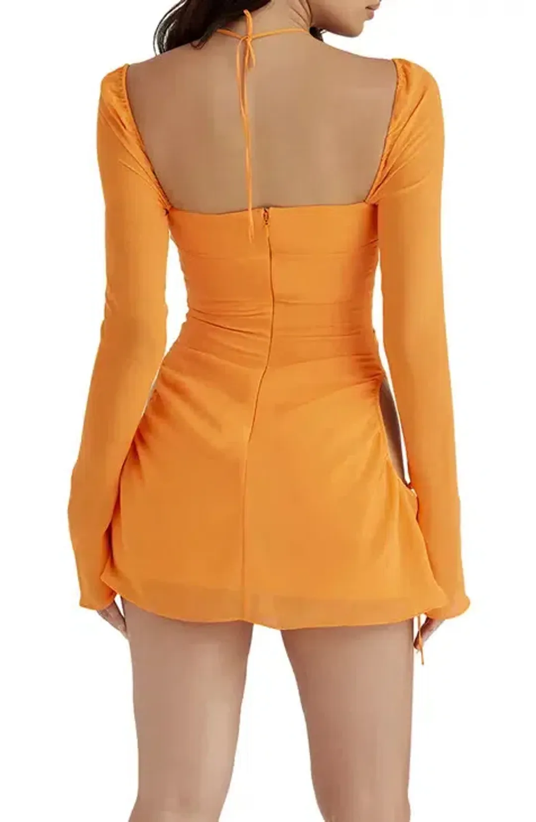 House Of CB Baby Cutout Halter Mini Dress Tangerine Size S / AU 8 for rent on The Volte - main image