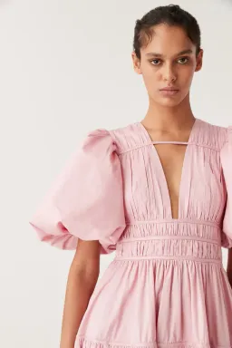 Aje Fallingwater Ruched Midi Dress Pink Size 12 for rent on The Volte - image 3