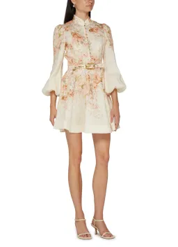 Zimmermann The Illustration Buttoned Mini in Cream Rococo Floral Size 3 / AU 14 for rent on The Volte - image 1