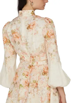 Zimmermann The Illustration Buttoned Mini in Cream Rococo Floral Size 3 / AU 14 for rent on The Volte - image 3