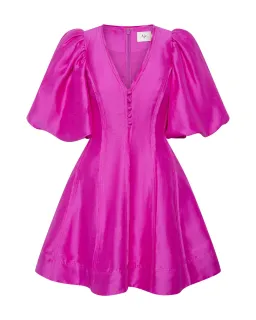 Aje Dusk Puff Sleeve Mini Dress in Deep Magenta Size AU 10 for rent on The Volte - image 3