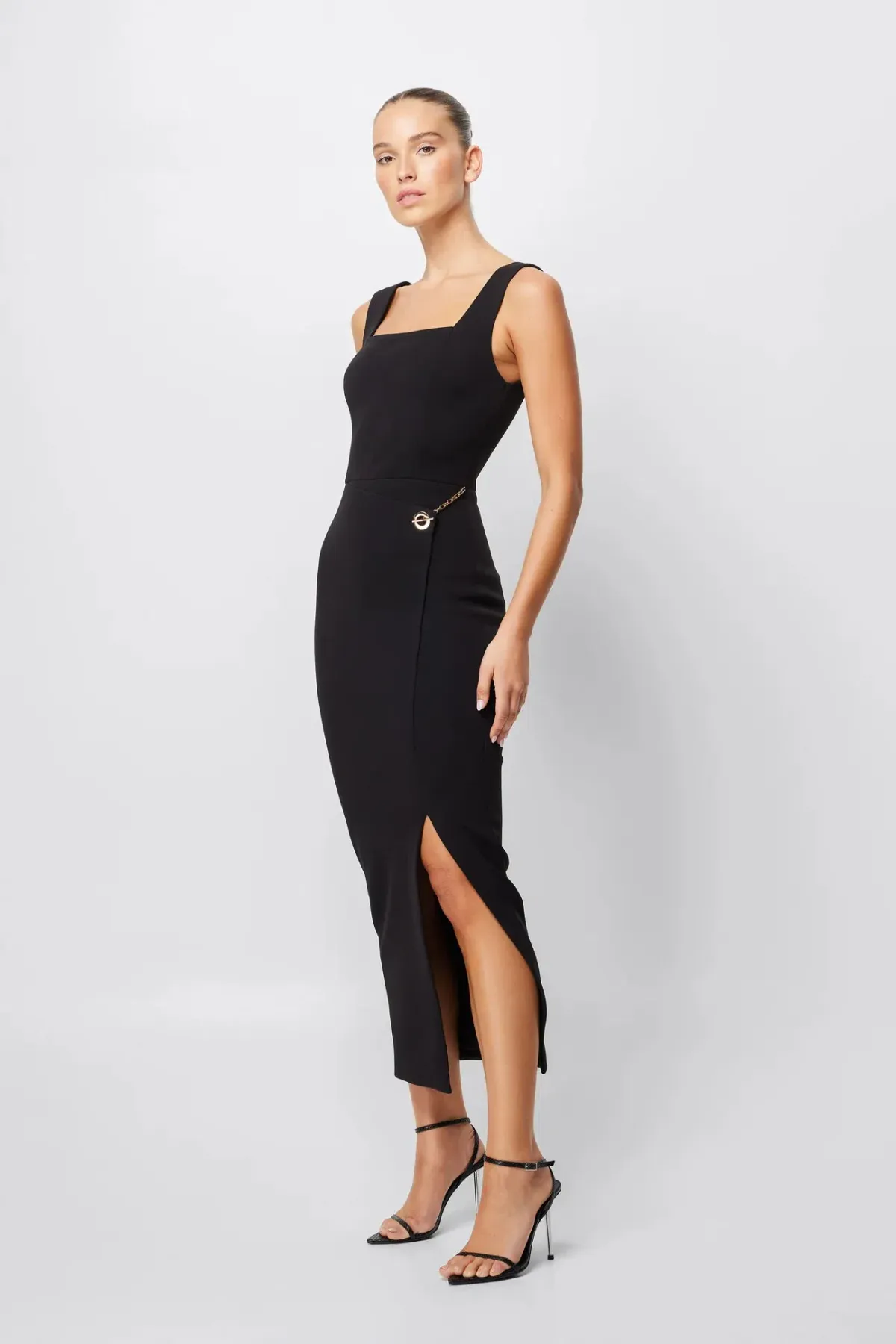 Mossman Envy Midi Dress Black Size AU 10 - Image 3