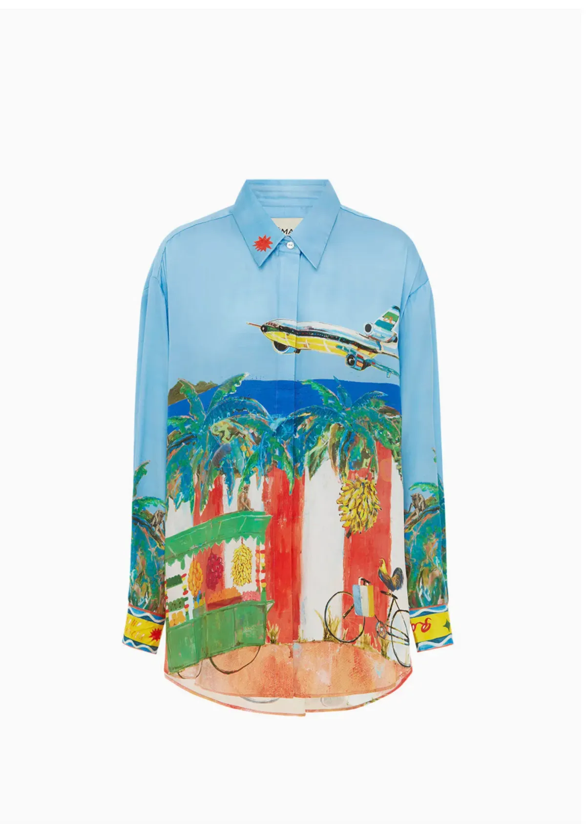 Alemais All Aboard Silk Shirt and Pant Set Print Size AU 16 - Image 3