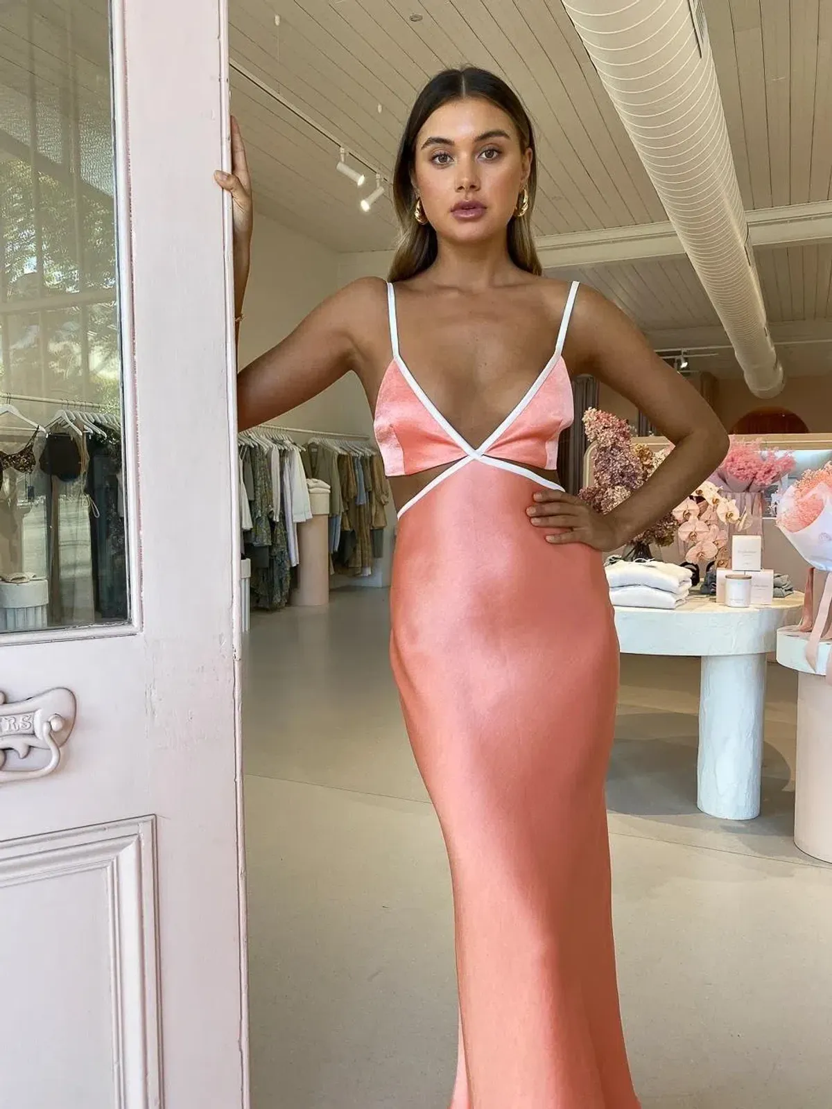 Bec & Bridge Veronique Maxi Dress Coral Size 10 - Image 2