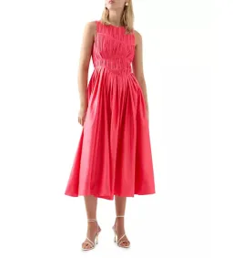 AJE Nya Gathered Midi Dress Hot Pink Size 10 for rent on The Volte - image 1