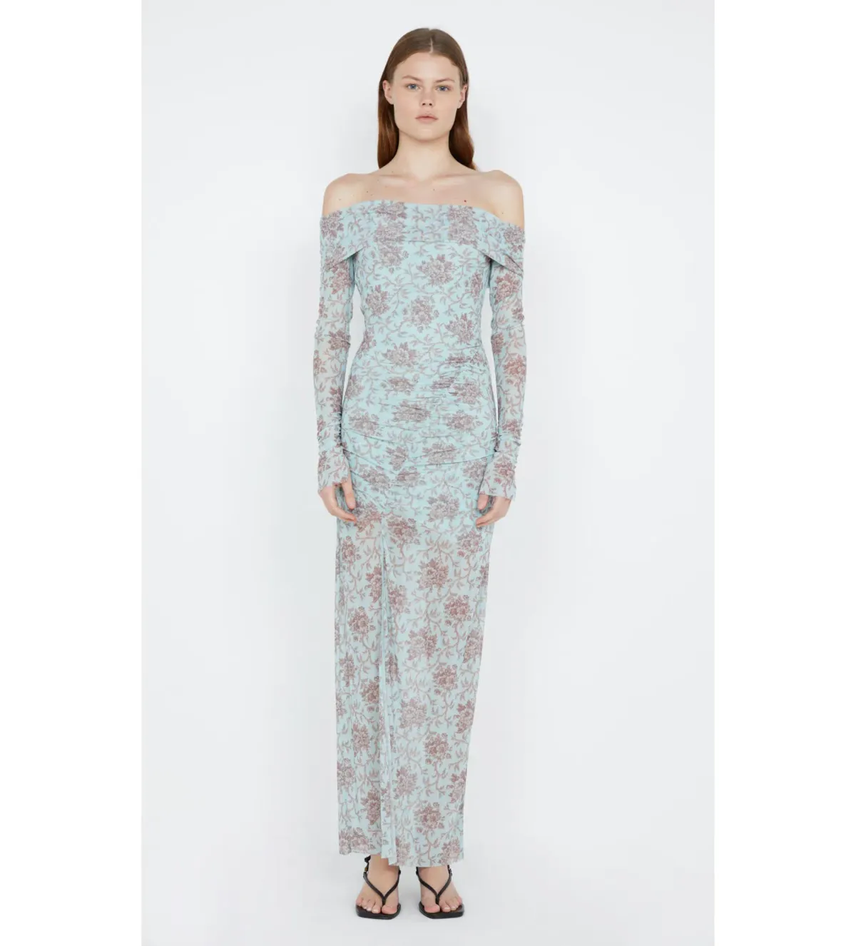 Bec & Bridge Twiggy Long Sleeve Gathered Dress Juniper Floral Size 8 - Image 1