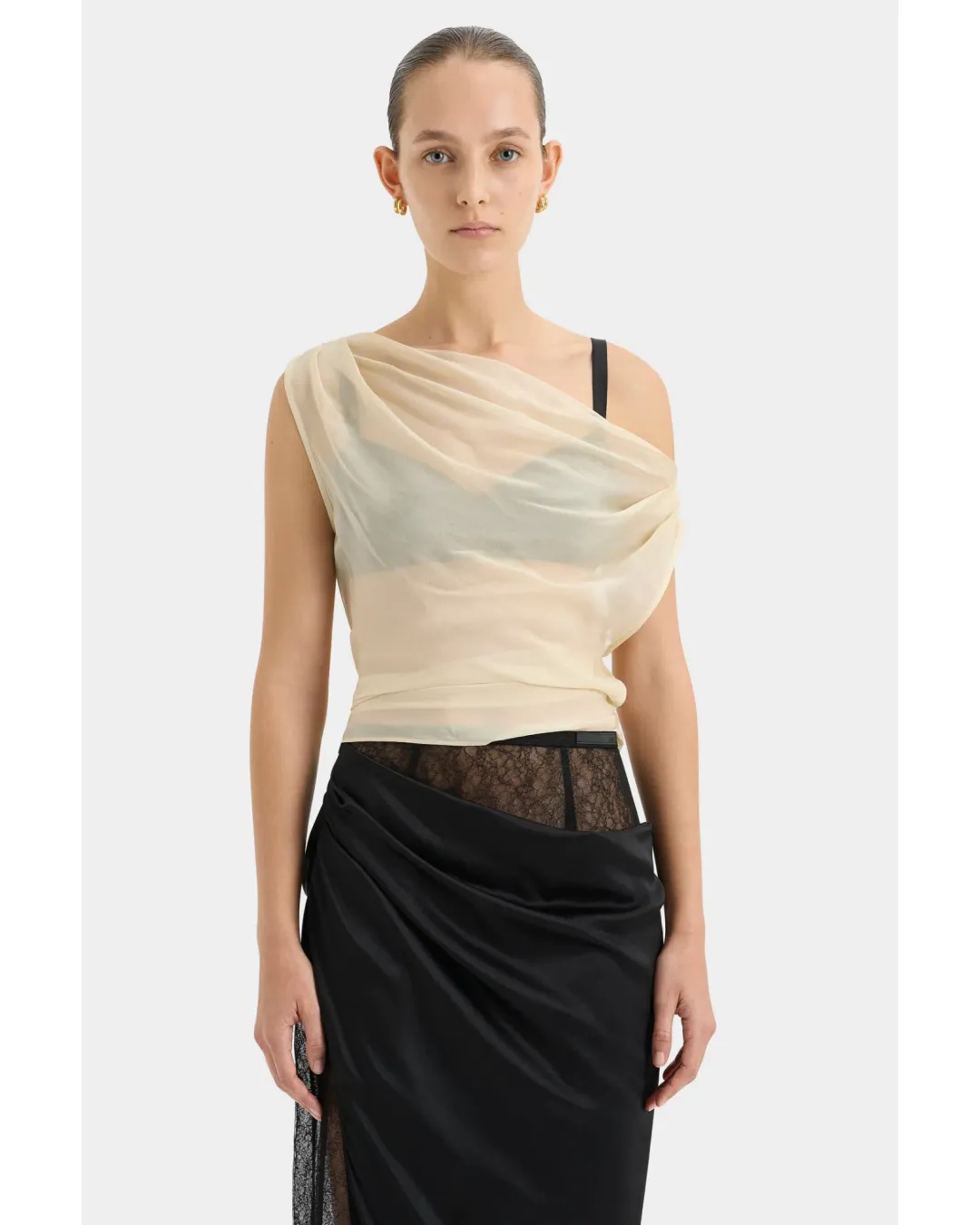Sir the Label Strobe Cowl Top Bone Size 2 / AU 10 for rent on The Volte - main image