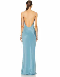 Christopher Esber Slope Silk Tie Dress Blue Size AU 10 for rent on The Volte - image 5