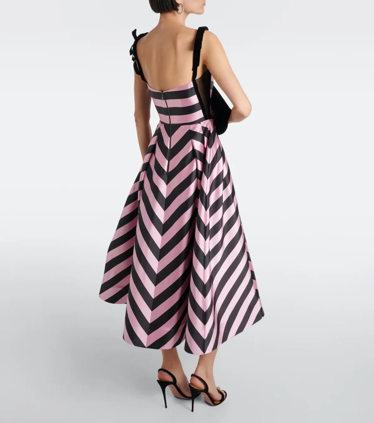 Rebecca Vallance Jocelyn Midi Dress Stripe Size 8 - Image 3