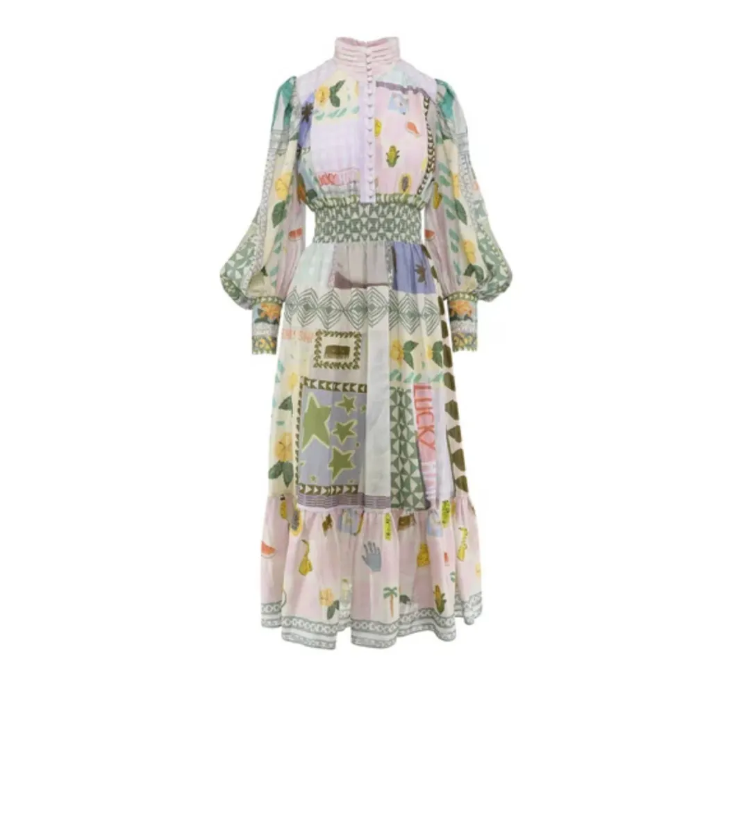 Alemais Emma Gale Shirt Dress Multi Print Size 8 for rent on The Volte - main image