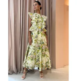 Alemais Eden Flounce Midi Dress Multi Size AU 16 for rent on The Volte - image 1