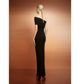 Solace London Lana One Shoulder Maxi Dress Black Size AU 14 for rent on The Volte - image 2