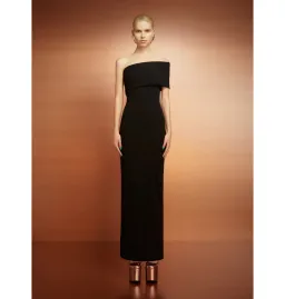 Solace London Lana One Shoulder Maxi Dress Black Size AU 14 for rent on The Volte - image 1