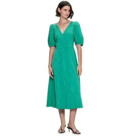 Veronika Maine Wood Jacquard Cross Back Midi Dress in Green Size AU 6 for rent on The Volte - image 1