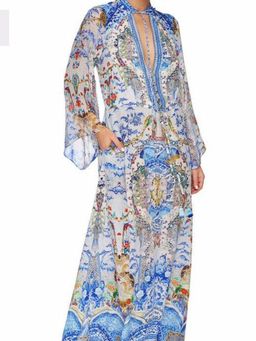 Camilla Geisha gateways drawstring button up dress size 14 for rent on The Volte - image 3