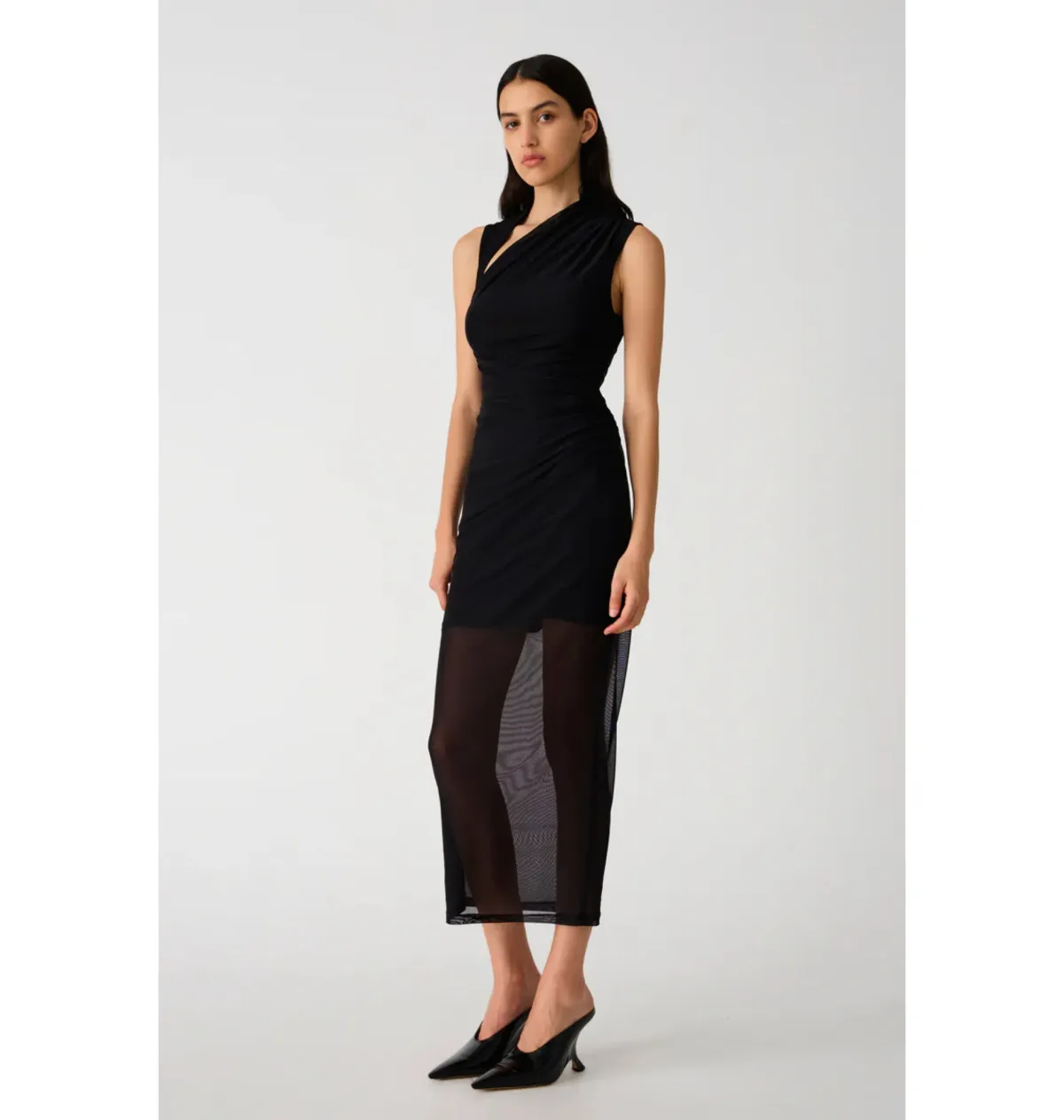 Misha Tillie Mesh Midi Dress in Black Size 6 - Image 3
