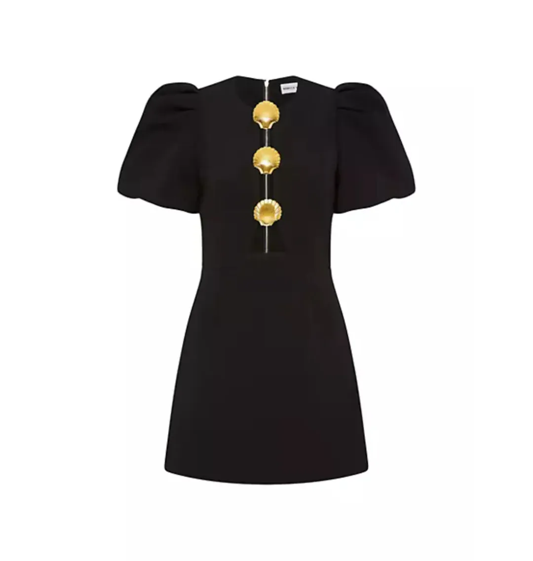 Rebecca Vallance Sirene Puff Sleeve Mini Dress Black Size AU 6 for rent on The Volte - main image