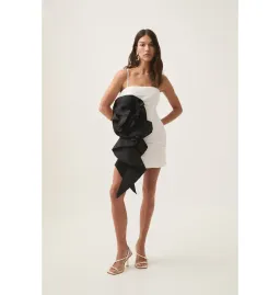 Aje Potion Spiral Mini Dress Ivory/Black Size AU 6 for rent on The Volte - image 1