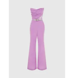Leo Lin Carmen Draped Jumpsuit Lilac Size AU 10 for rent on The Volte - image 1