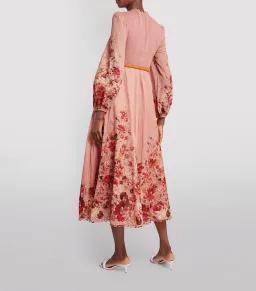 Zimmermann Cassia Shirred Midi Dress Musk Floral Size 1 / AU 10 for rent on The Volte - image 2